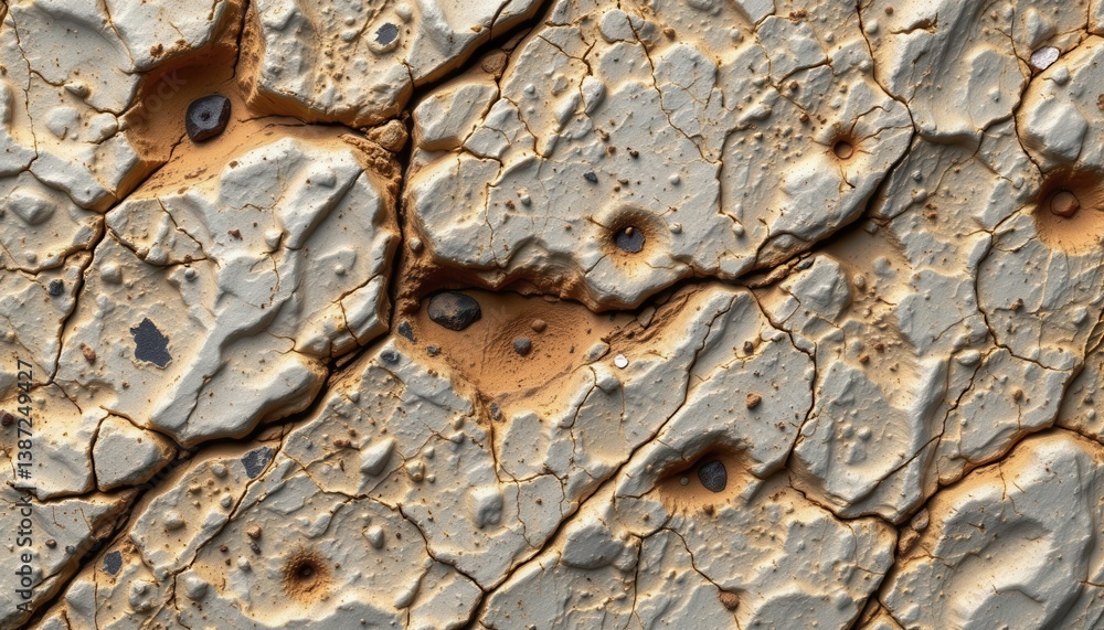 Aufkleber fossilized rock surface create a texture that represents a fossilized rock surface with embedded org
