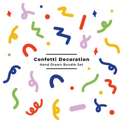 Confetti Decoration Hand Drawn Bundle Set