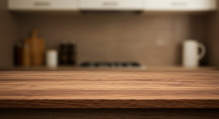 Warm Wood, Blurred Kitchen Dreams AI Generated