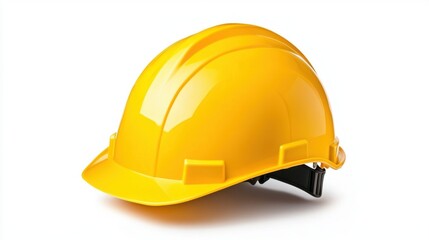 Fototapeta premium Bright Yellow Hard Hat for Construction Safety Equipment and Personal Protective Gear in Professional Settings