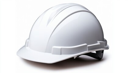 Fototapeta premium White Hard Hat for Construction Safety, Industrial Use, Engineering Projects, and Workplace Protection
