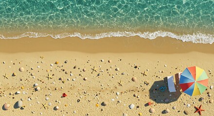 Coastal Serenity: A 3D Beachscape AI Generated