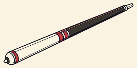 Classic Billiard Cue Vector Illustration for Pool Game Enthusiasts and Designers