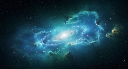 Obraz premium Celestial Nebula: A 3D Render of Cosmic Wonder AI Generated