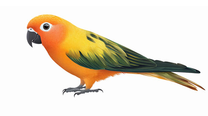 Obraz premium Colorful Sun Conure Parrot Vector Illustration with Transparent Background for Nature Designs