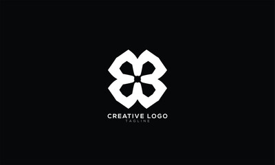 FLOWER PATTERN EB BB Abstract initial monogram letter alphabet logo design