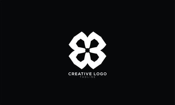 FLOWER PATTERN EB BB Abstract initial monogram letter alphabet logo design
