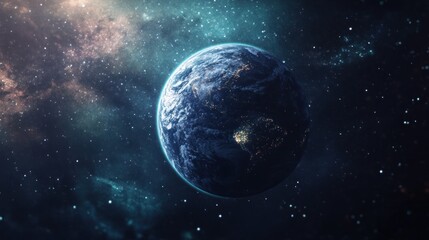 Obraz premium Celestial Earth, Cosmic View of Our Planet