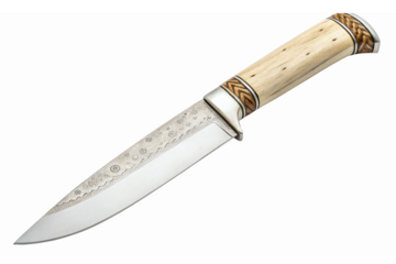 Handcrafted Damned Knife with Intricate Blade Design and Elegant Wooden Handle