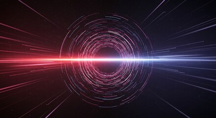 Crimson & Azure Vortex: 3D Render AI Generated