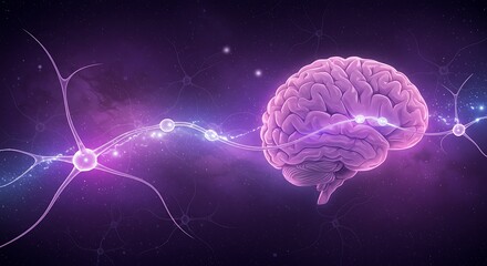 Neural Pathways: A 3D Brain's Luminescence AI Generated