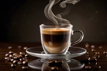 Fototapete Rund a steaming cup of coffee © Kamelia