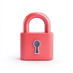 Bright Red Padlock Symbolizing Security and Protection in Modern Digital Environment