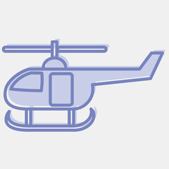 Icon helicopter. Transportation elements. Icons in two tone style. Good for prints, posters, logo, sign, advertisement, etc.