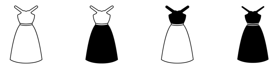 Dress icon vector set. frock illustration sign collection. Fashion symbol or logo.