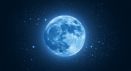 Fototapeta premium Celestial Blue Ephemeral Glow Lunar Lullaby Sapphire Moon Cosmic Embrace Silent Majesty Night's Embrace Blue Moon's Song Starlight Serenade Azure Luminescence AI Generated