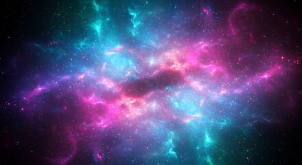 Fototapeta premium Cosmic Bloom: A 3D Nebula Render AI Generated