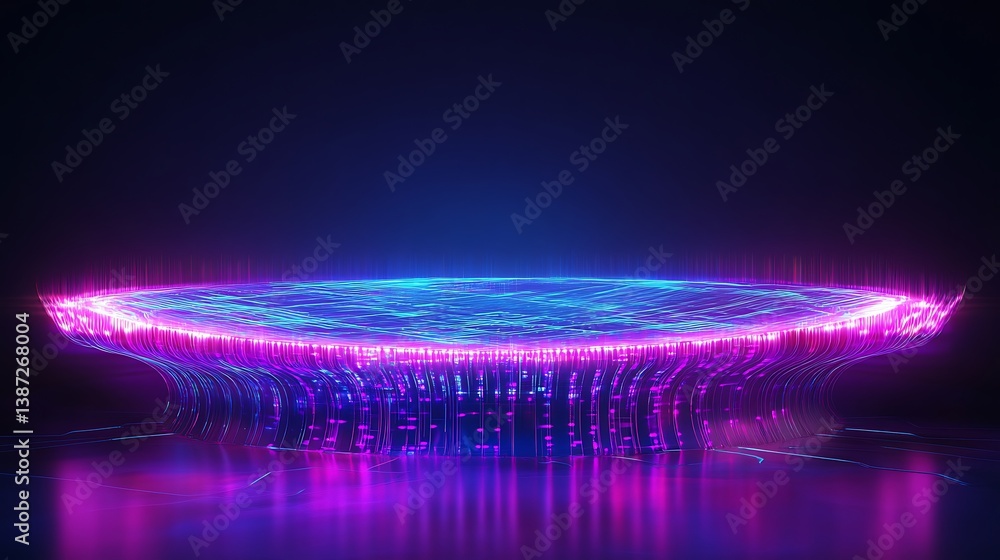Poster a dynamic tech background with a grid of illuminated circuits in a cool blue, symbolizing digital co