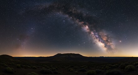 Fototapeta premium Celestial Embrace of the Desert AI Generated