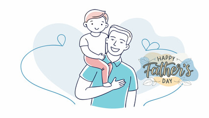 Happy Father's Day Typography Vector Text and Clipart