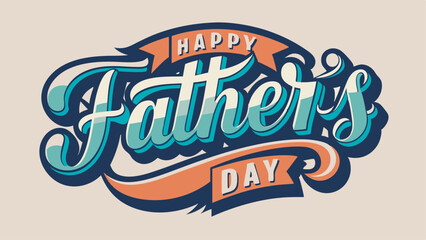 Happy Father's Day Typography Vector Text and Clipart