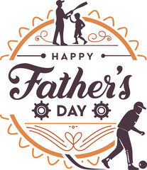 Happy Father's Day Typography Vector Text and Clipart