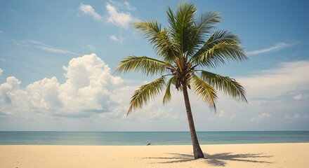 Obraz premium Coastal Serenity: Palm Tree Paradise AI Generated