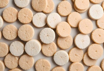 Rice cakes top view isolated on white background