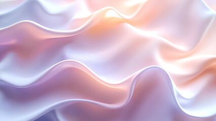 Fototapeta premium A soft, flowing fabric displays gentle waves and a luminous sheen, creating an elegant and serene visual effect.
