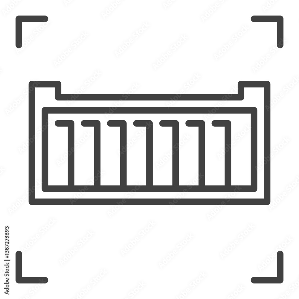 Poster thin line shipping container vector icon