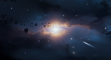 Fototapeta premium Cosmic Drift AI Generated