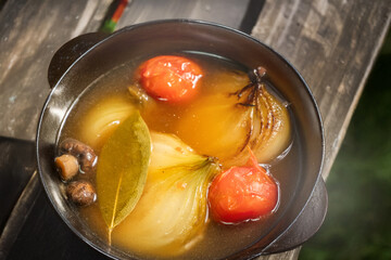 ポトフ　French stew (potaufeu) for outdoor camping
