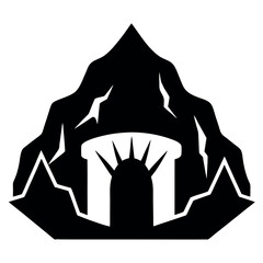 Simple Black and White Cave Icons desgin © Mdaminul