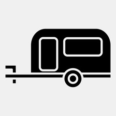 Icon caravan. Transportation elements. Icons in glyph style. Good for prints, posters, logo, sign, advertisement, etc.