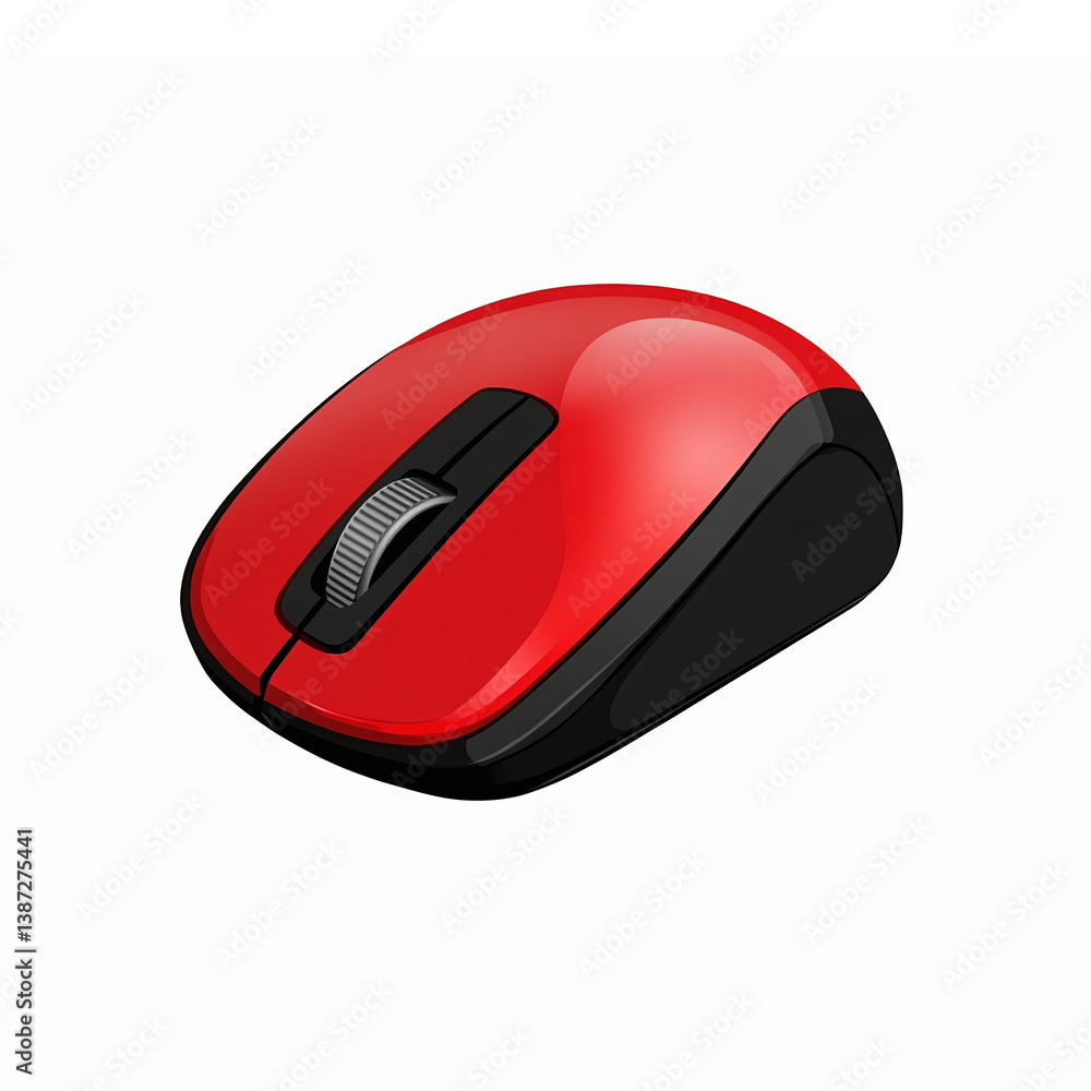 Aufkleber red wireless computer mouse with ergonomic design and smooth scroll wheel for home office use