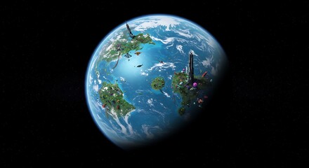 Fototapeta premium Celestial Metropolis AI Generated