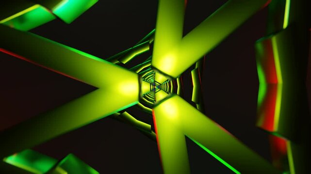 Abstract seamless VJ loop with morphing geometric patterns and strobe lights