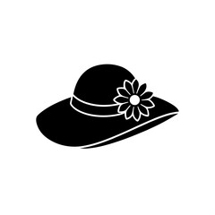 black hat with flower