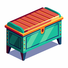 3d render of a wooden box