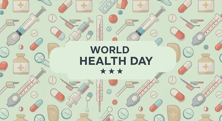 Bckground to commemorate World Health Day – Celebrated to raise awareness of global health issues.