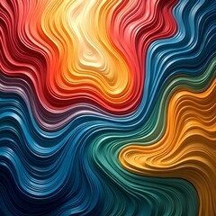 Obraz premium Abstract waves of red yellow and blue.