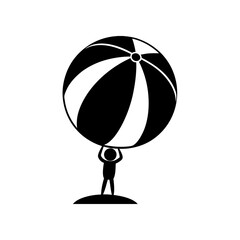 beachball-in-air-vector-silhouette