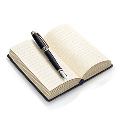 a pen and notebook with layered pages