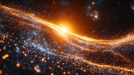 Naklejka premium Cosmic Nebula: A Celestial Tapestry of Light and Energy