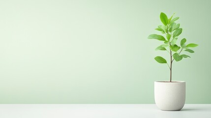 Simple, Fresh, Green Plant in White Pot