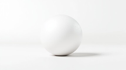 Single white sphere on a white background