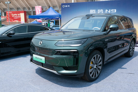 ZHONGSHAN GUANGDONG China-March 21 2025:a green TengShi N9 car.