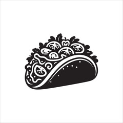 vector illustration of a black and white tacos