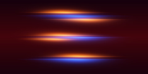 Set of laser beams and lines. Speed ​​of laser horizontal effects.