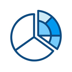 Pie Chart Representing Analytics or Data Icon Design

